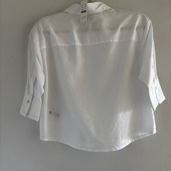 J. Crew Herringbone Twill Button-Up Shirt in White - Picture 4 of 4